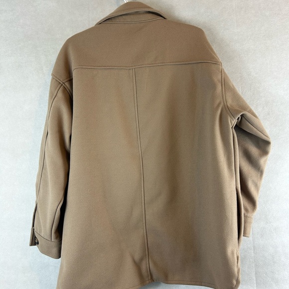 Faux suede drop sleeve shocker over size large camel tan mohair wool felt NWOT - Picture 7 of 7